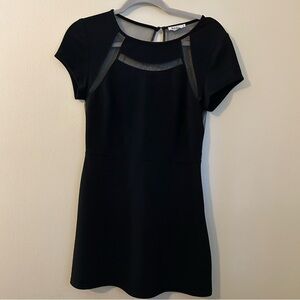 TOBI minidress with mesh, black size Small, zip up on side, 33 inches long